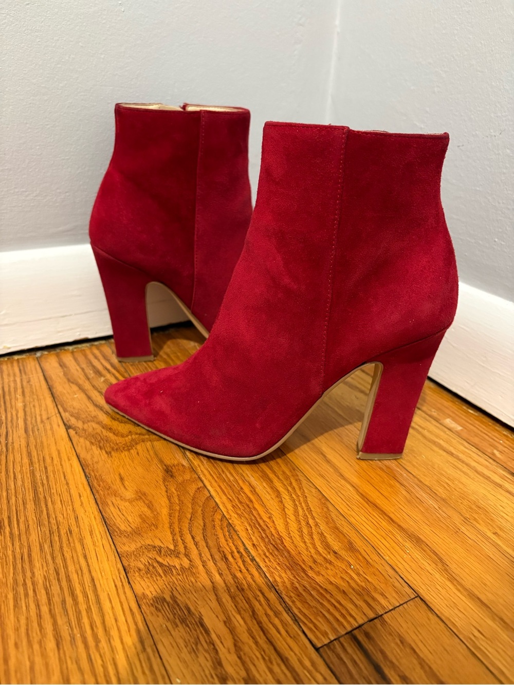 Marc Fisher Red Suede Boots Pointed Toe MLMAYAE Size 5M